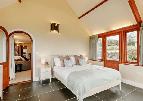 Bedroom #1 at Higher Hodges Farmhouse, Combe Martin