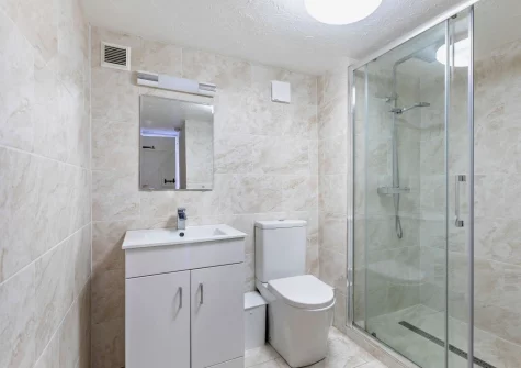 The shower room at Higher Hopworthy Cottage, Pyworthy