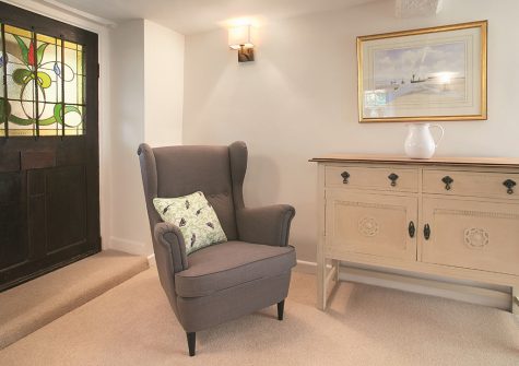 The living area at Higher Lodge, Cockington Village