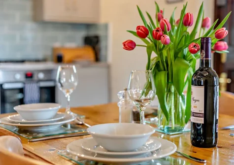 The dining area at Higher Merrose, Marys Well