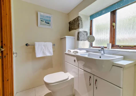 The bathroom at Higher Merrose, Marys Well
