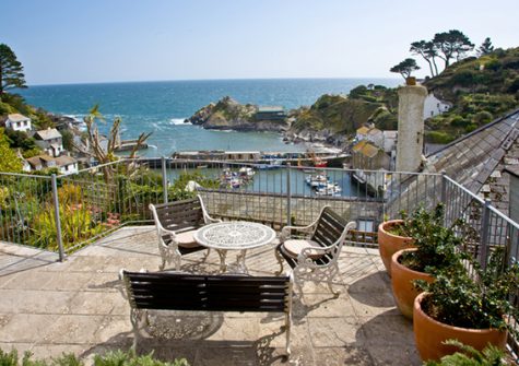 The terace offers stunning views @ Higher Shute, Looe