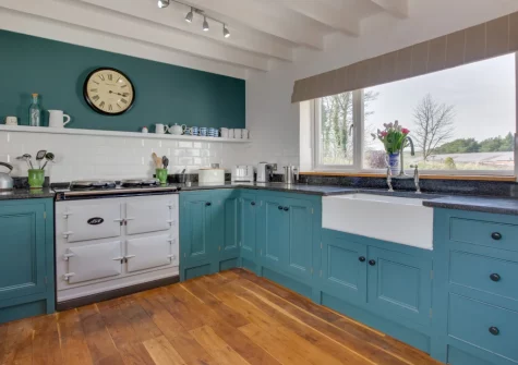 The kitchen at Higher Treliver Farmhouse, St Wenn