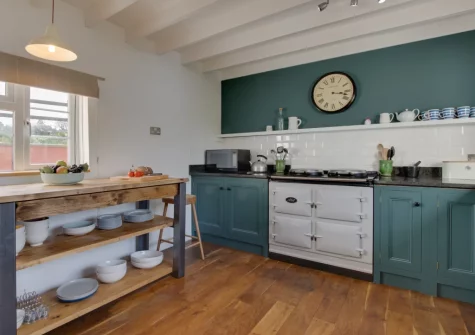 The kitchen at Higher Treliver Farmhouse, St Wenn