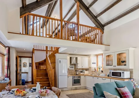 The kitchen & dining area at Highfield Barn, Hartland