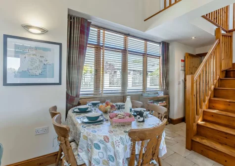 The dining area at Highfield Barn, Hartland