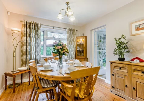The dining area at Highfield, Topsham