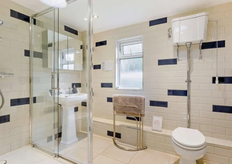 The shower room at Highfield, Topsham