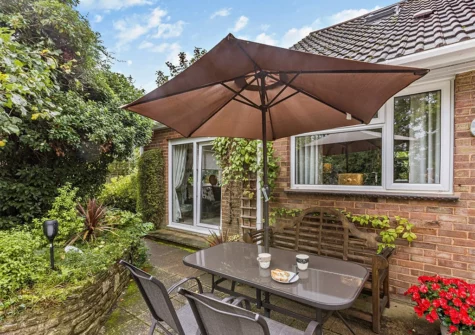 The patio at Highfield, Topsham