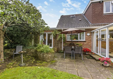 The patio at Highfield, Topsham