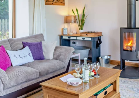 The living room at Highford Barn, Higher Clovelly