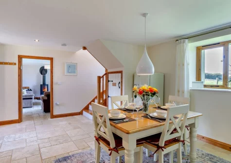 The dining room at Highford Barn, Higher Clovelly