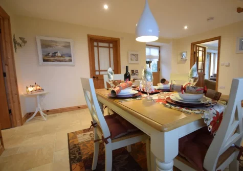 The dining room at Highford Barn, Higher Clovelly