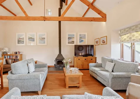 The living area at Highland Barn, Launceston