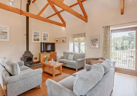 The living area at Highland Barn, Launceston