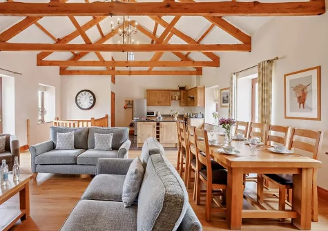 The dining area at Highland Barn, Launceston