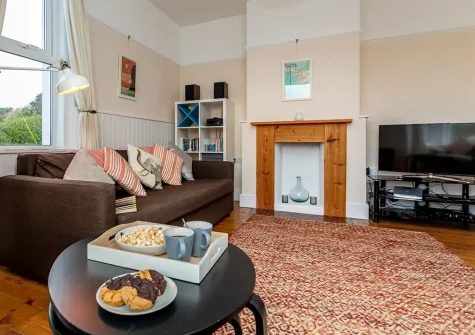 The living room at Highlands, Woolacombe