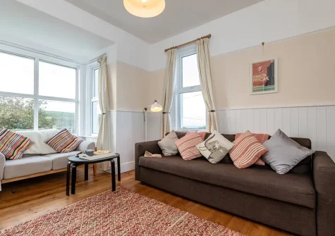 The living room at Highlands, Woolacombe
