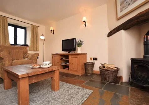 The living area at Hill Farm Fox Barn, Shebbear