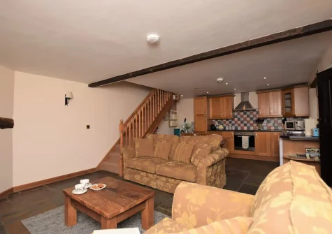 The living area at Hill Farm Fox Barn, Shebbear