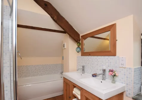 The bathroom at Hill Farm Fox Barn, Shebbear