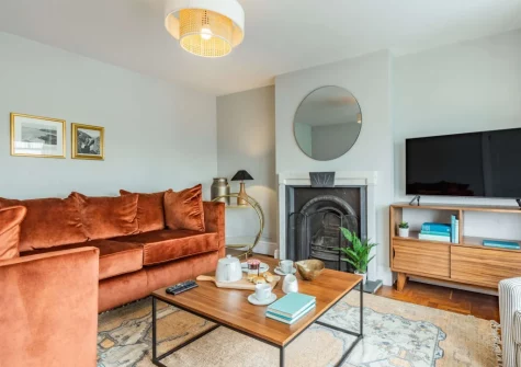 The living room at Hillhead, Perranporth
