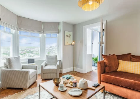 The living room at Hillhead, Perranporth