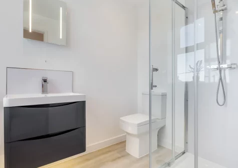 Bedroom #2 en-suite shower room at Hillside, Trevone