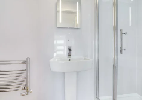 The shower room at Hillside, Trevone