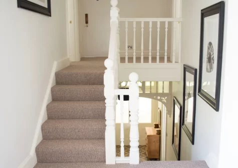 The stairs up to the first floor at Hillview Villa, Combe Martin