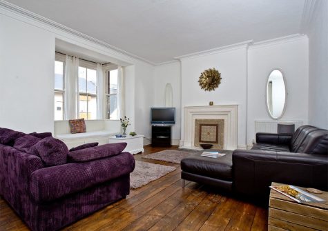 The living area at Hobart House, Newquay