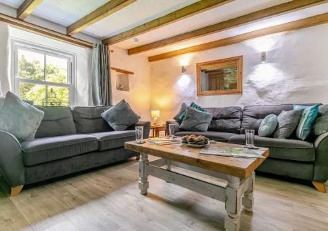 The living room at Hollow Tree Cottage, Cambrose