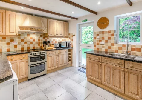 The kitchen at Hollow Tree Cottage, Cambrose
