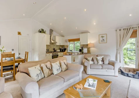 The living area at Holly Lodge, Meldon