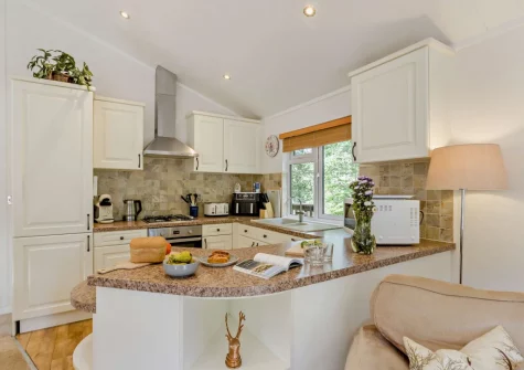 The kitchen at Holly Lodge, Meldon