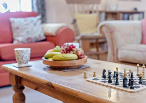 The living room at Hollyberry Barn at Banns Farm, St Buryan