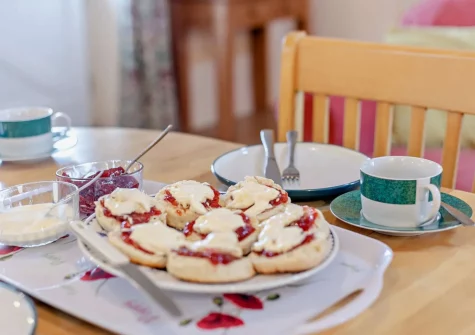 The living room at Hollyberry Barn at Banns Farm, St Buryan