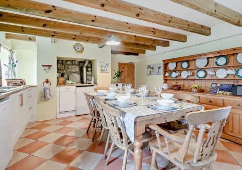 The kitchen & dining area at Hollyberry Barn at Banns Farm, St Buryan