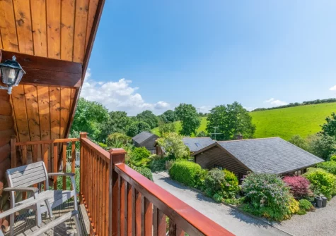 The view from the balcony & outdoor sitting area at Honey Honey, Little Petherick