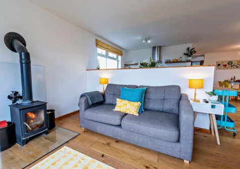 The living area at Honey Pot, Bude