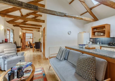 The living area at Honeypin, South Torfrey Farm, Golant