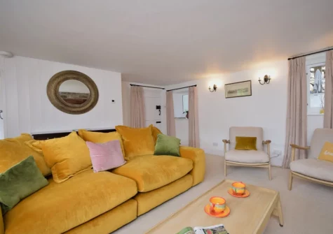 The living room at Honeysuckle Cottage, Weare Giffard
