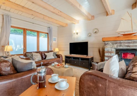 The living room at Honeywood, Little Petherick