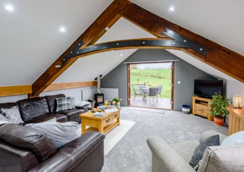 The living room at Horseford Snug, East Worlington