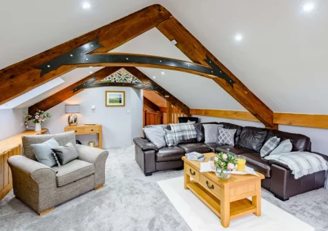 The living room at Horseford Snug, East Worlington