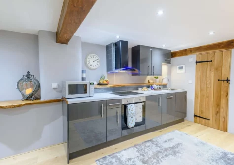 The kitchen at Horseford Snug, East Worlington