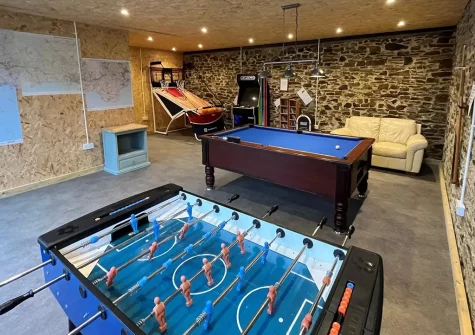 The shared games barn at Horseshoe Cottage, Ashwater
