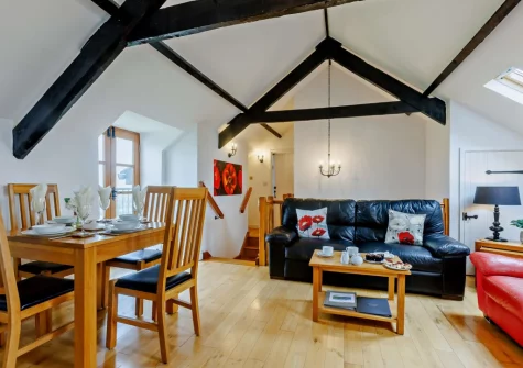The living & dining area at House Martin at The Retreat, Higher Clovelly