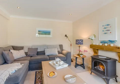 The living area at Hove To, Instow