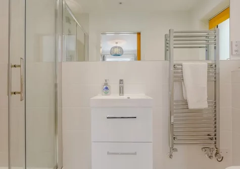 Bedroom #1 en-suite shower room at Howzat Pavilion View, Westward Ho!